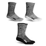 Athletic Compression Socks // White + Grey + Black // Pack of 3