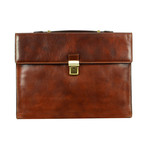 Moonheart Briefcase Laptop Bag Messenger Bag // Brown