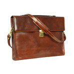 Moonheart Briefcase Laptop Bag Messenger Bag // Brown