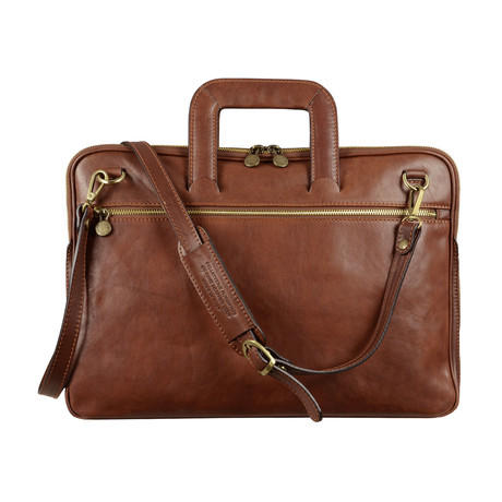 Brave New World // Leather Briefcase // Brown