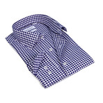 Gingham Button-Up Shirt // Blue (L)