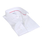 Textured Solid Button-Up Shirt // White (XL)