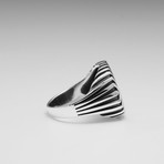 Sterling Silver Multi-Layered X Ring // Silver (Size: 9)