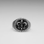 Sterling Silver Le Fleur De Lis Saints Ring // Silver (Size: 8)