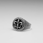 Sterling Silver Le Fleur De Lis Saints Ring // Silver (Size: 8)