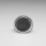 Sterling Silver Pebbled Stamp Ring // Silver (Size: 8)