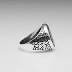 Sterling Silver Pebbled Stamp Ring // Silver (Size: 8)