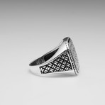 Sterling Silver Woven Basket Wave Ring // Silver (Size: 8)