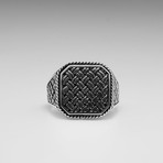 Sterling Silver Woven Basket Wave Ring // Silver (Size: 8)