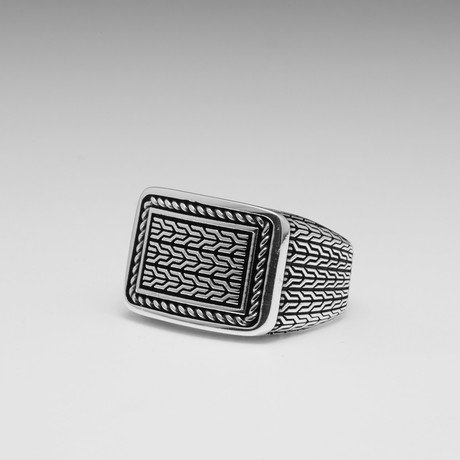 Sterling Silver Interwoven Wheat Design Ring // Silver (Size: 9)