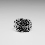Sterling Silver Swirl Dragon Ring // Silver (Size: 10)