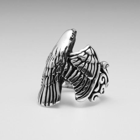 Sterling Silver Gauridan Eagle Ring // Silver (Size: 10)