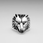 Sterling Silver Fox Head Ring // Silver (Size: 8)