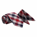 Formby Tie + Pocket Square Set // Red + Black