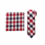 Formby Tie + Pocket Square Set // Red + Black