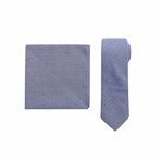 November Shine Tie + Pocket Square Set // Blue