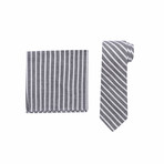 December Skies Tie + Pocket Square Set // Grey