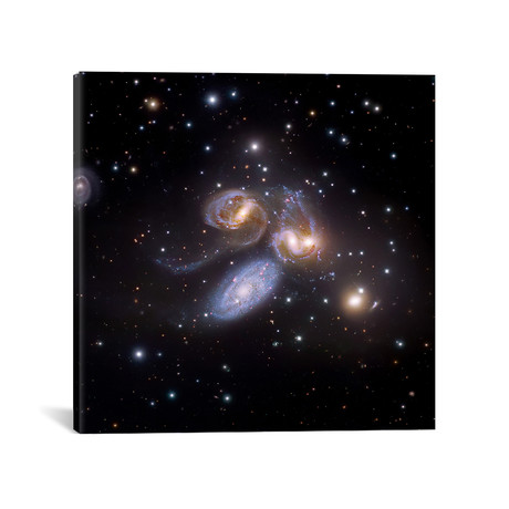 Stephan's Quintet, Compact Galactic Group In Pegasus Composition (18"W x 18"H x 0.75"D)