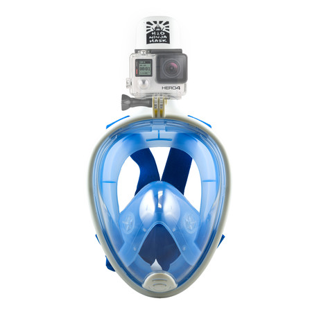 Full Face Snorkel Mask // GoPro Edition // Blue (Small/Medium)