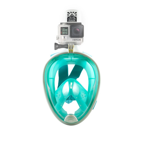 Full Face Snorkel Mask // GoPro Edition // Green (Small/Medium)