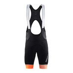 Verve Glow Bib Shorts // Black + Flourange (2XL)