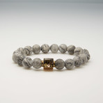 Netstone Bead Bracelet // Light Gray + Gold