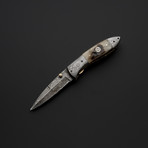 Satoru Sheep Horn Drop Point Folding Knife