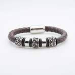 Magnetic Clasp Braided Charm Bracelet // Brown