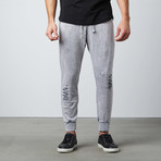 Mineral Dye Distressed Sweats // Grey (XL)