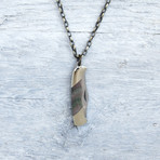 Mother of Pearl Knife + Brass Chain // Black