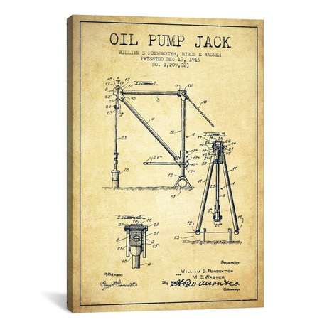 Oil Pump Jack Vintage (18"W x 26"H x 0.75"D)