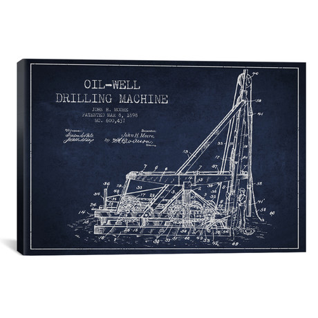 Oil Well Drilling Navy Blue (18"W x 26"H x 0.75"D)