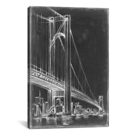 Suspension Bridge Blueprint I (18"W x 26"H x 0.75"D)