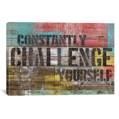 Constantly Challenge Yourself // Leather Print (18"W x 12"H x 0.75"D)