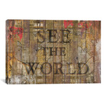 See The World // Leather Print (18"W x 12"H x 0.75"D)