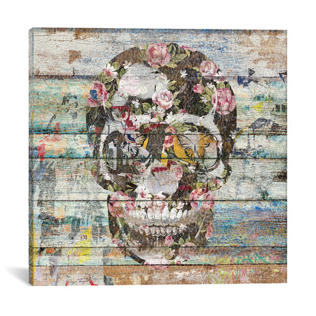 Under The Watchful Eye: Skull // Leather Print (12"W x 12"H x 0.75"D)