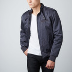Twill Iconic Racer Jacket // Charcoal (L)