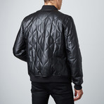Oval Quilted Vegan Leather Jacket // Black (L)