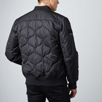 Black Oval Quilted Bomber // Black (XS)