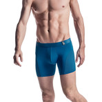 Mesh Panel Contrat Boxer Briefs // Teal (S)