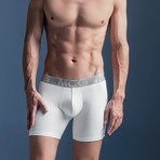 Arrow Cotton Boxer Briefs // White + Grey (S)