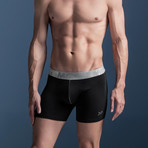 Arrow Cotton Boxer Briefs // Black + Grey (S)