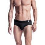 Mesh Panel Contrast Briefs // Black (32)