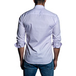 Woven Button-Up // White + Pink (L)