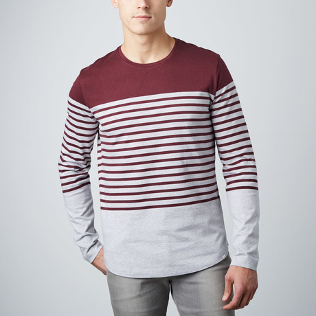 Jacob T-Shirt // Bordeaux + Light Grey Melange (XS)