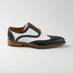 Classic Medallion Wing-Tip Derby // Black + White (Euro: 47)