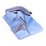 Button-Up Shirt // Blue + Navy Check (L)