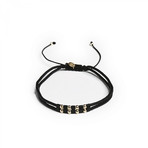 Gold + Onyx Beaded Summer Bracelet // Black (Small)