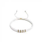 Gold + Onyx Beaded Summer Bracelet // White (Small)