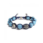 Kuvars Stone Beaded Bracelet // Blue + Blue (L)